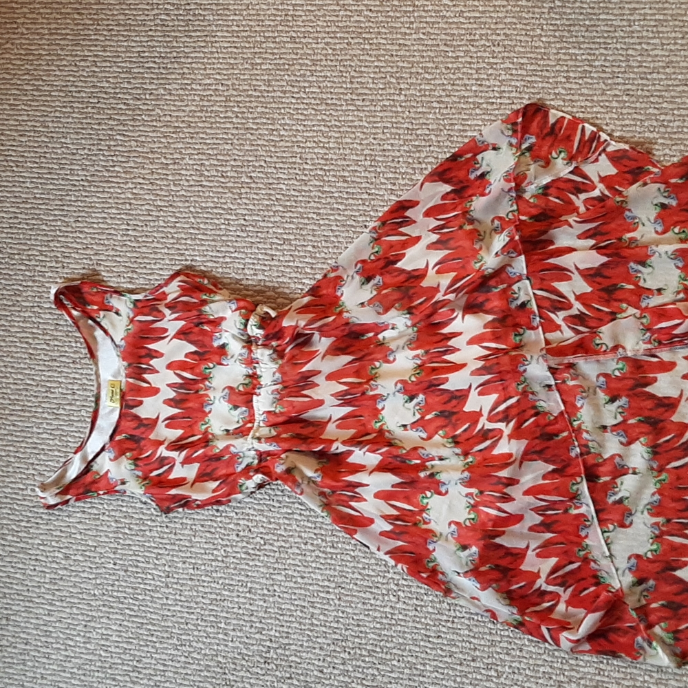 High low chili pepper dress
